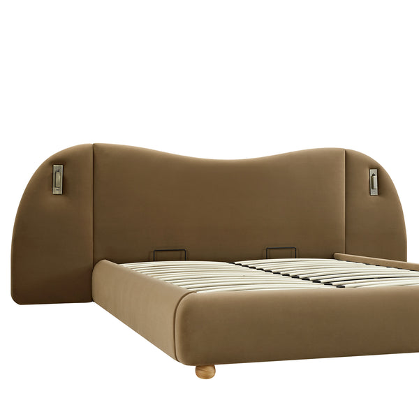 Egerie Extended Headboard Ottoman Storage Bed, Hazel Velvet - daals
