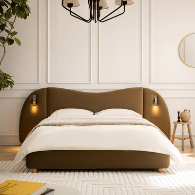 Egerie Extended Headboard Ottoman Storage Bed, Hazel Velvet
