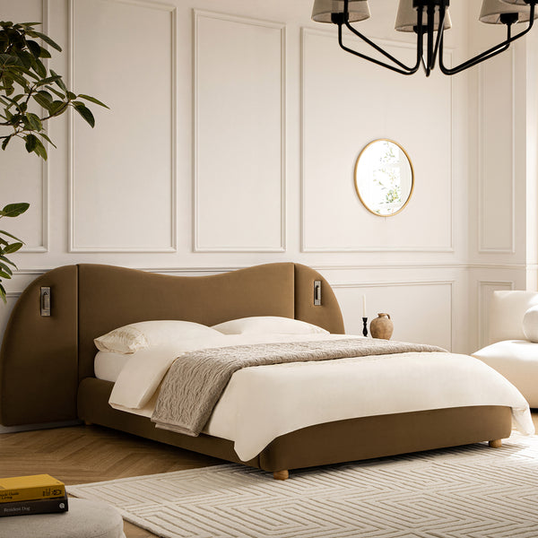 Egerie Extended Headboard Ottoman Storage Bed, Hazel Velvet - daals