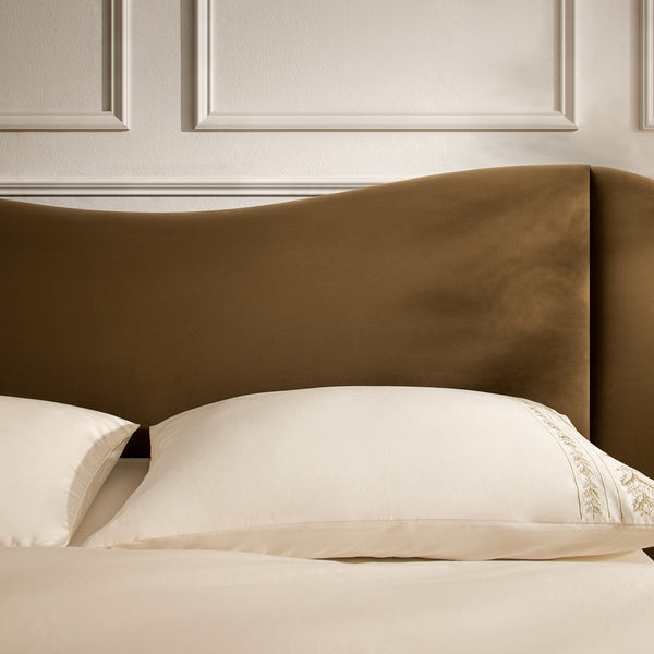 Egerie Extended Headboard Ottoman Storage Bed, Hazel Velvet - daals