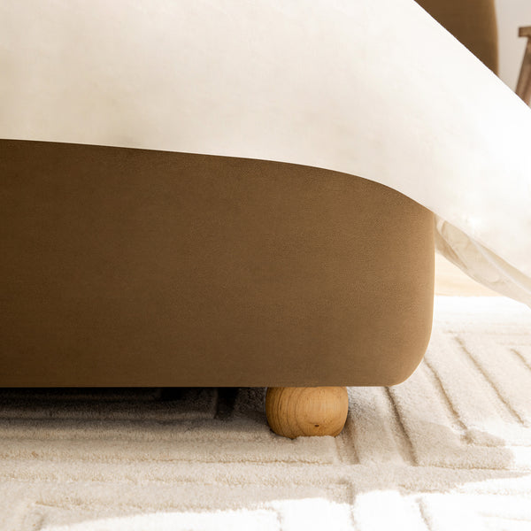 Egerie Extended Headboard Ottoman Storage Bed, Hazel Velvet - daals
