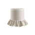 Celeste Ruffled Skirt Upholstered Storage Round Stool, Beige Gingham - daals
