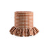 Celeste Ruffled Skirt Upholstered Storage Round Stool, Brick Gingham