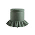 Celeste Ruffled Skirt Upholstered Storage Round Stool, Spruce Green Gingham - daals