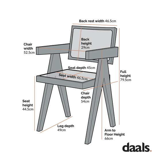 Jeanne Dark Walnut Cane Rattan Solid Beech Wood Dining Chair