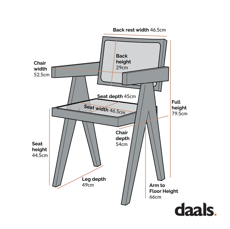 Jeanne Light Walnut Cane Rattan Solid Beech Wood Dining Chair