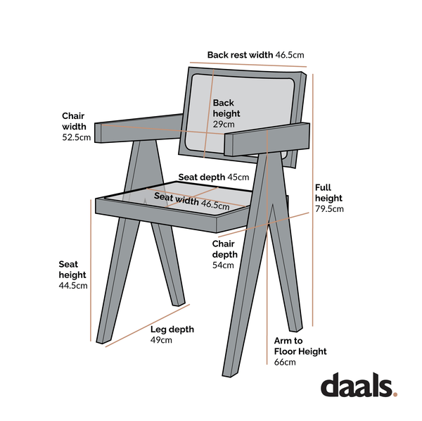 Jeanne Natural Colour Cane Rattan Solid Beech Wood Dining Chair