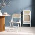 Frances Set of 2 Folding Cane Rattan Chairs, White - daals