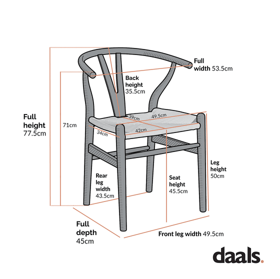 Hansel Wooden Natural Weave Dining Chair, Light Taupe Colour Frame