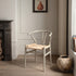 Hansel Wooden Natural Weave Dining Chair, Light Taupe Colour Frame - daals