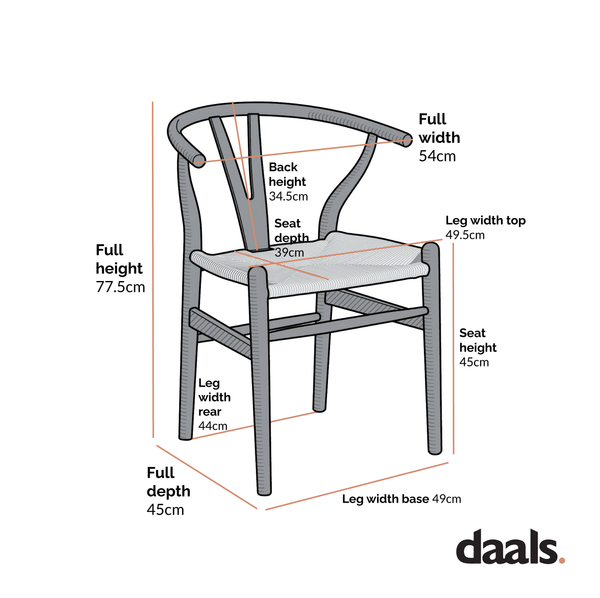 Hansel Wooden Natural Weave Wishbone Dining Chair, Natural Colour Frame