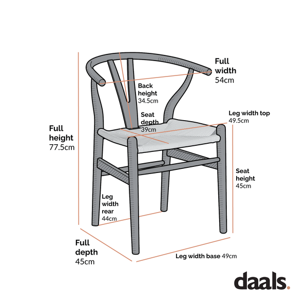 Hansel Wooden Natural Weave Wishbone Dining Chair, Light Walnut Colour