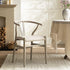 Hansel Upholstered Dining Chair, Taupe Frame with Oatmeal Fabric - daals