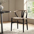 Hansel Padded Dining Chair, Taupe Velvet and Black Frame - daals