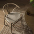 Hansel Dining Chair, Weathered Elm Frame with Light Grey Faux Leather Seat - daals