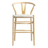 Hansel Upholstered Counter Stool, Ivory White Boucle and Natural Frame - daals