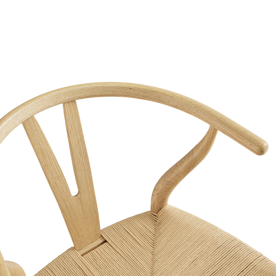 Hansel Wooden Natural Weave Bar Stool, Natural Frame - daals