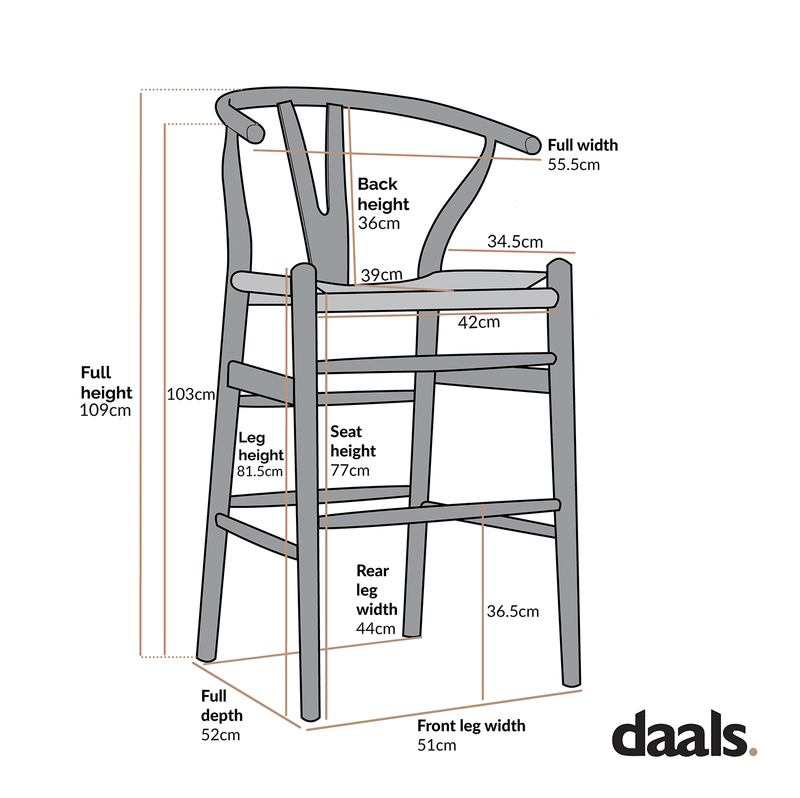 Hansel Bar Stool, Taupe Frame with Oatmeal Fabric Seat - daals