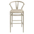 Hansel Bar Stool, Taupe Frame with Oatmeal Fabric Seat - daals
