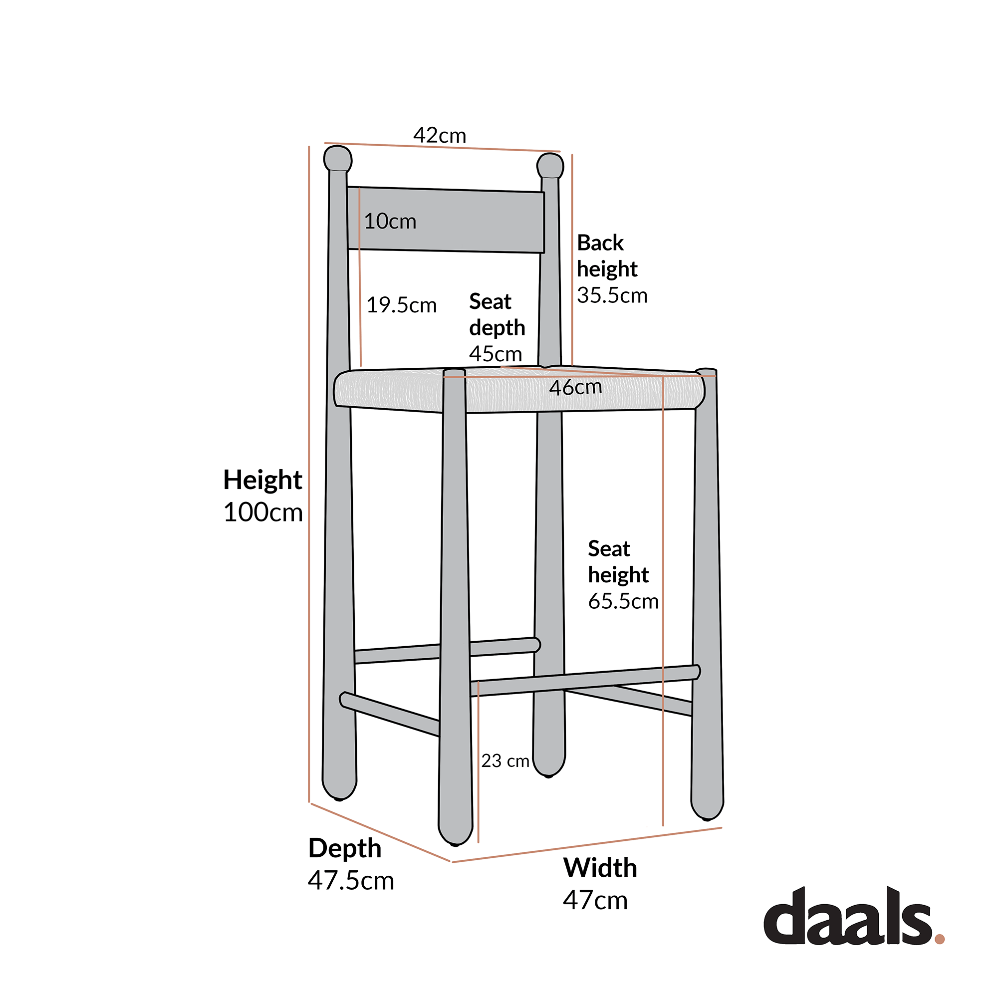 Tama Counter Stool, Ecru Boucle | Natural Oak Frame