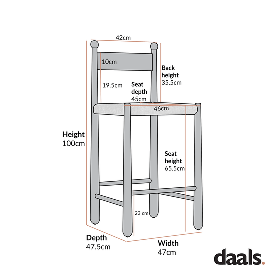 Tama Counter Stool, Ecru Boucle | Natural Oak Frame