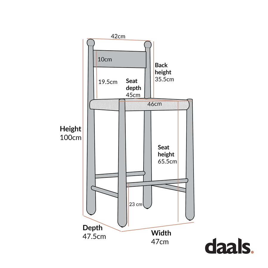 Tama Counter Stool, Ecru Boucle | Natural Oak Frame