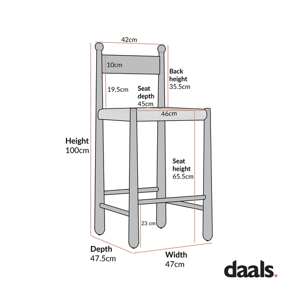 Tama Counter Stool, Light Taupe Boucle | Natural Oak Frame