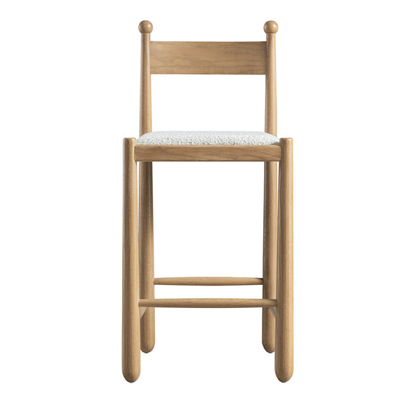 Tama Counter Stool, Ecru Boucle | Natural Oak Frame - daals