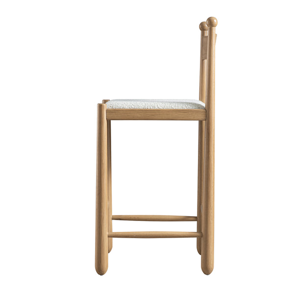 Tama Counter Stool, Ecru Boucle | Natural Oak Frame