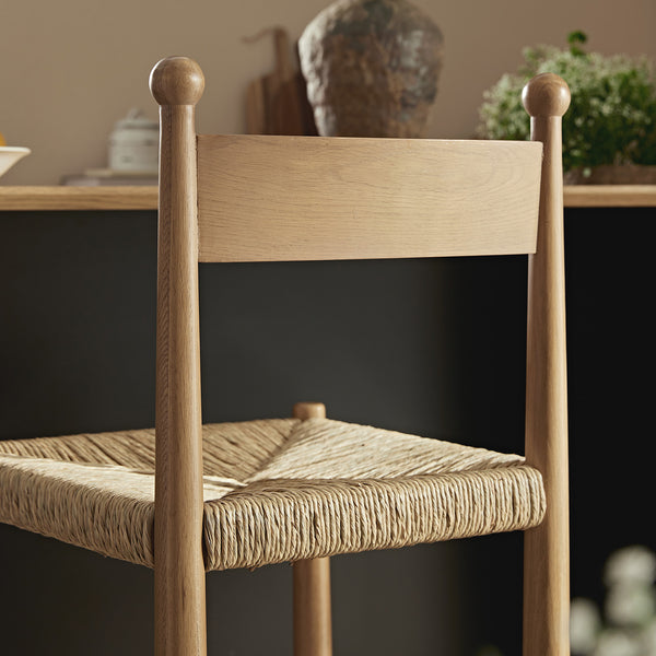 Tama Counter Stool, Woven Seagrass | Natural Oak Frame