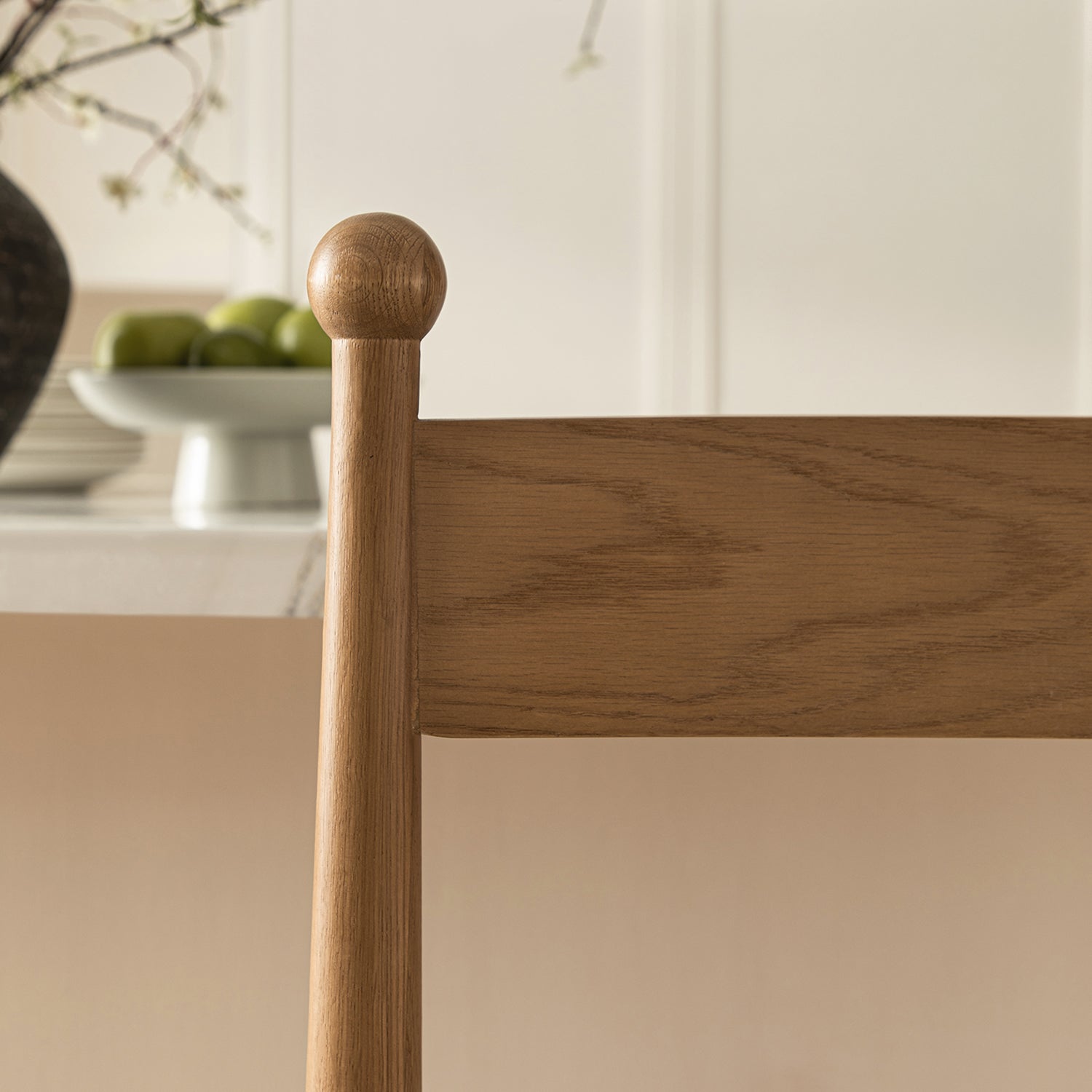 Tama Counter Stool, Light Taupe Boucle | Natural Oak Frame