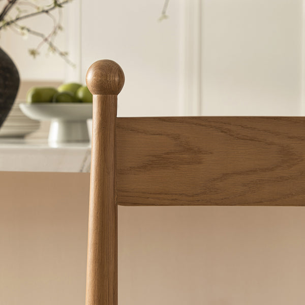 Tama Counter Stool, Light Taupe Boucle | Natural Oak Frame - daals