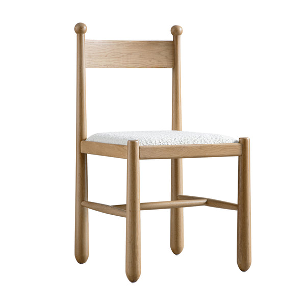 Tama Dining Chair, Ecru Boucle | Natural Oak Frame
