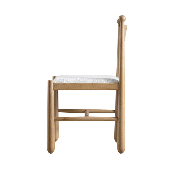 Tama Dining Chair, Ecru Boucle | Natural Oak Frame