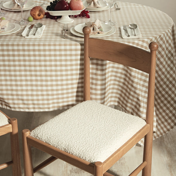 Tama Dining Chair, Ecru Boucle | Natural Oak Frame