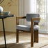 Stanford Curved Walnut Wood Frame Grey Velvet Chair - daals