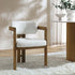 Stanford Curved Oak Frame Upholstered Chair, White Boucle Light Walnut Frame - daals