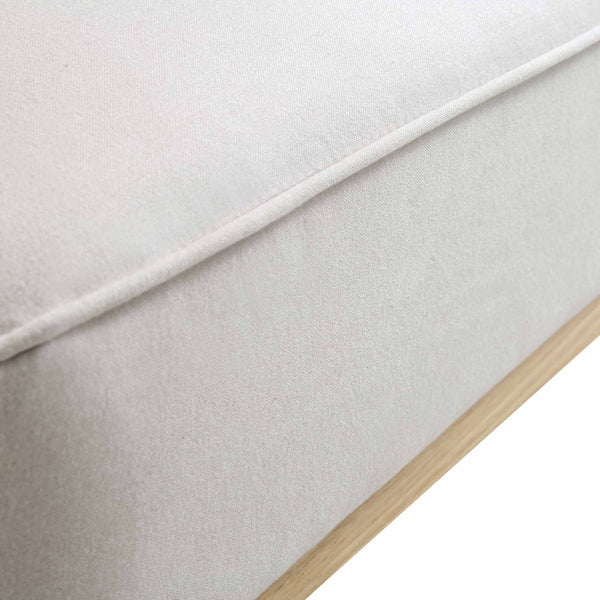 Pienza Cane Sofa Bed, Beige Woven Fabric with Natural Solid Oak Frame