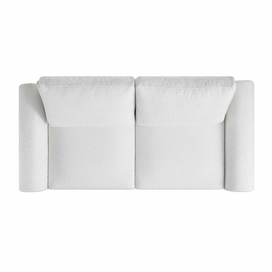 Hampstead White Boucle Curved 2-Seater Sofa