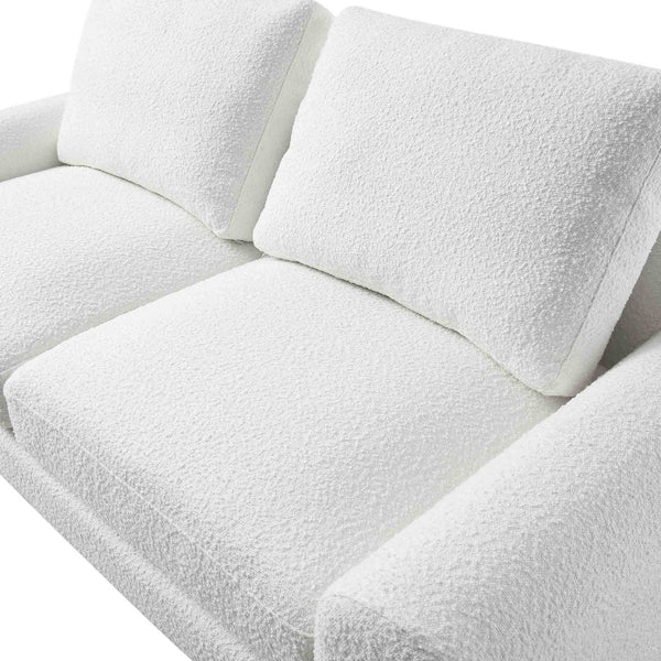 Hampstead White Boucle Curved 2-Seater Sofa