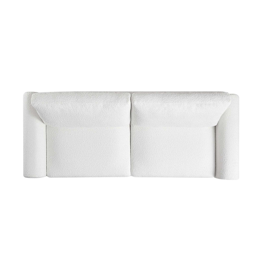 Hampstead White Boucle Curved 3-Seater Sofa