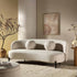 Amboise 3 - Seater Curved Sofa with Ball Cushions, Beige Linen Blend - daals