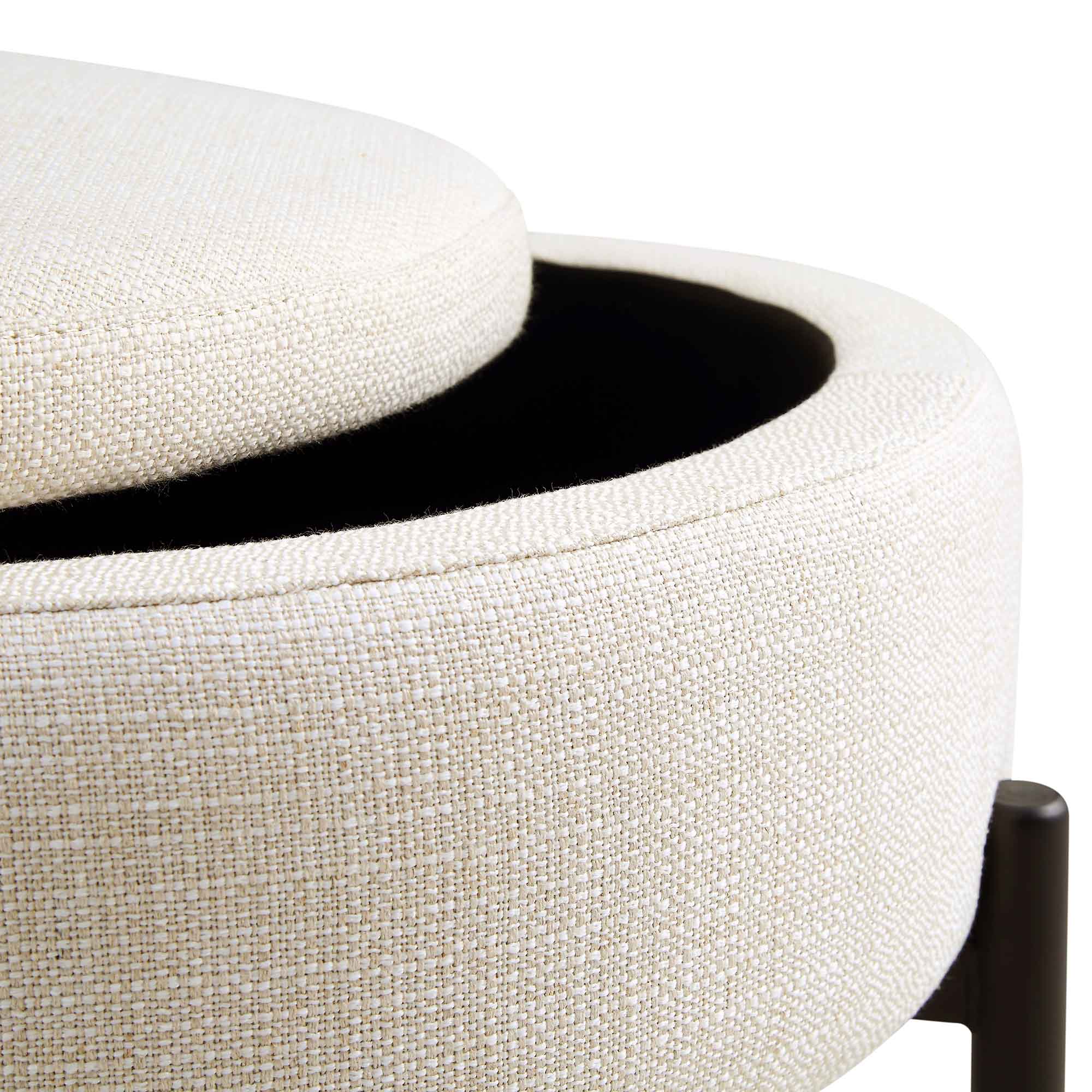 Amboise Round Storage Pouffe Beige Linen Blend Daals amboise-round-storage-pouffe-beige-linen-blend-daals