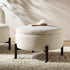 Amboise Round Storage Pouffe, Ecru Boucle - daals
