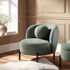Amboise Armchair with Ball Cushion, Spruce Green Textured Fabric - daals