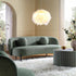 Amboise 3 - Seater Curved Sofa with Ball Cushions, Spruce Green Textured Fabric - daals