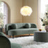 Amboise 3-Seater Curved Sofa with Ball Cushions, Spruce Green Textured Fabric