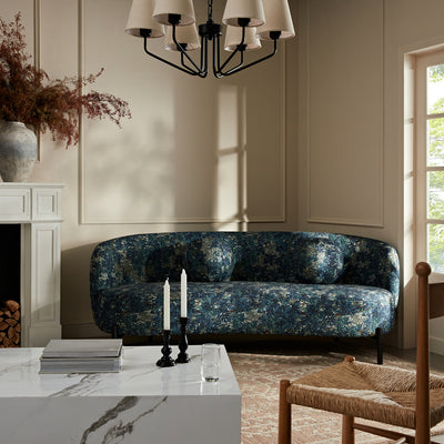 Amboise 3-Seater Curved Sofa with Ball Cushions, Julien Linen Blend