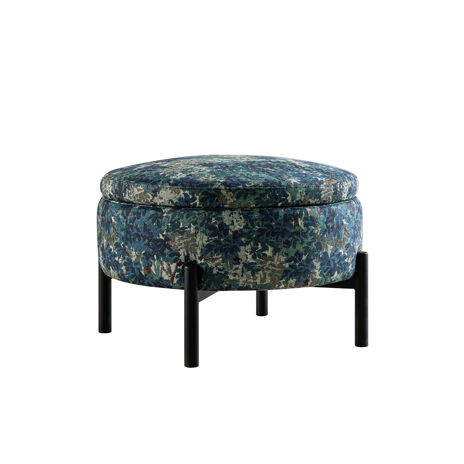 Amboise Round Storage Pouffe, Julien Linen Blend