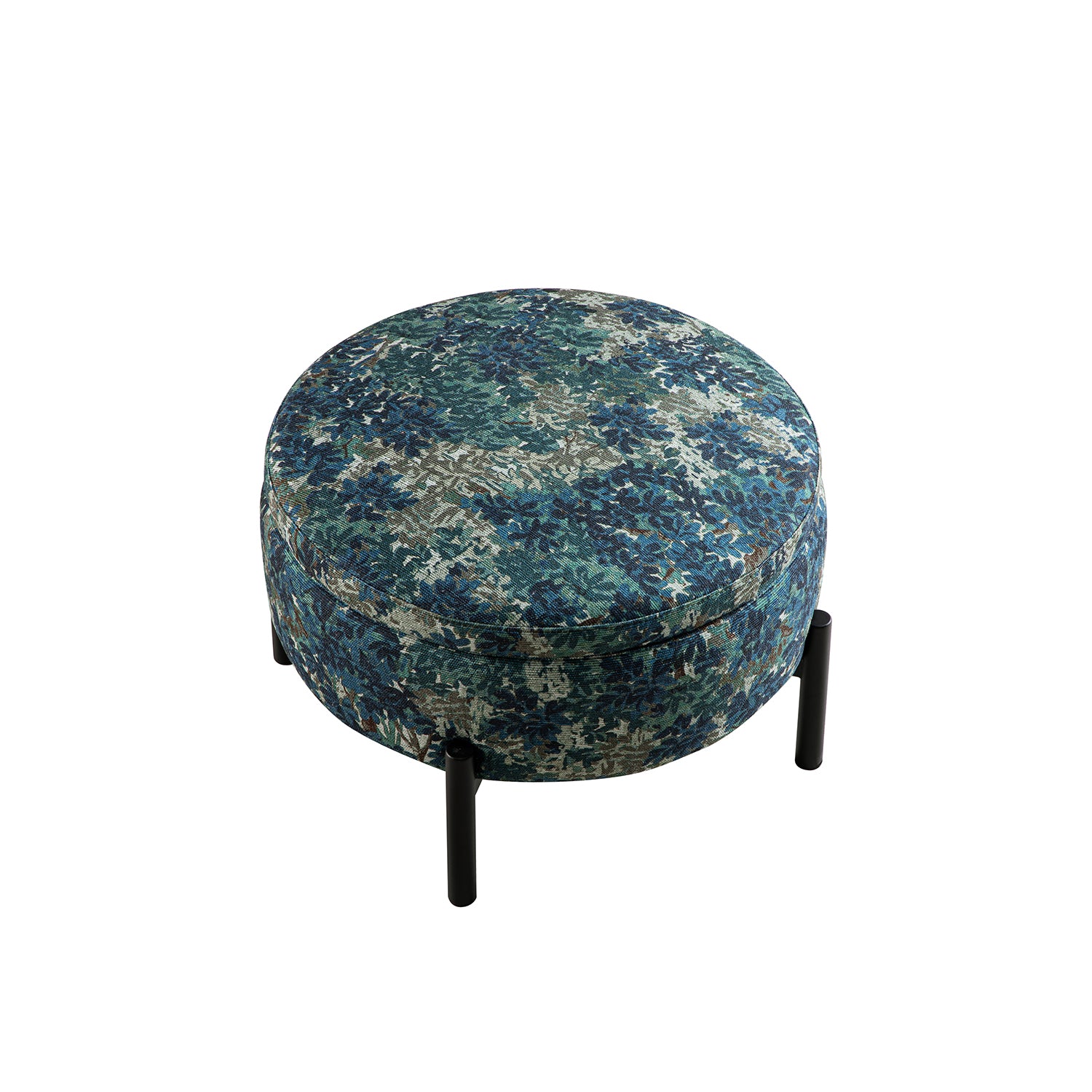 Amboise Round Storage Pouffe, Julien Linen Blend